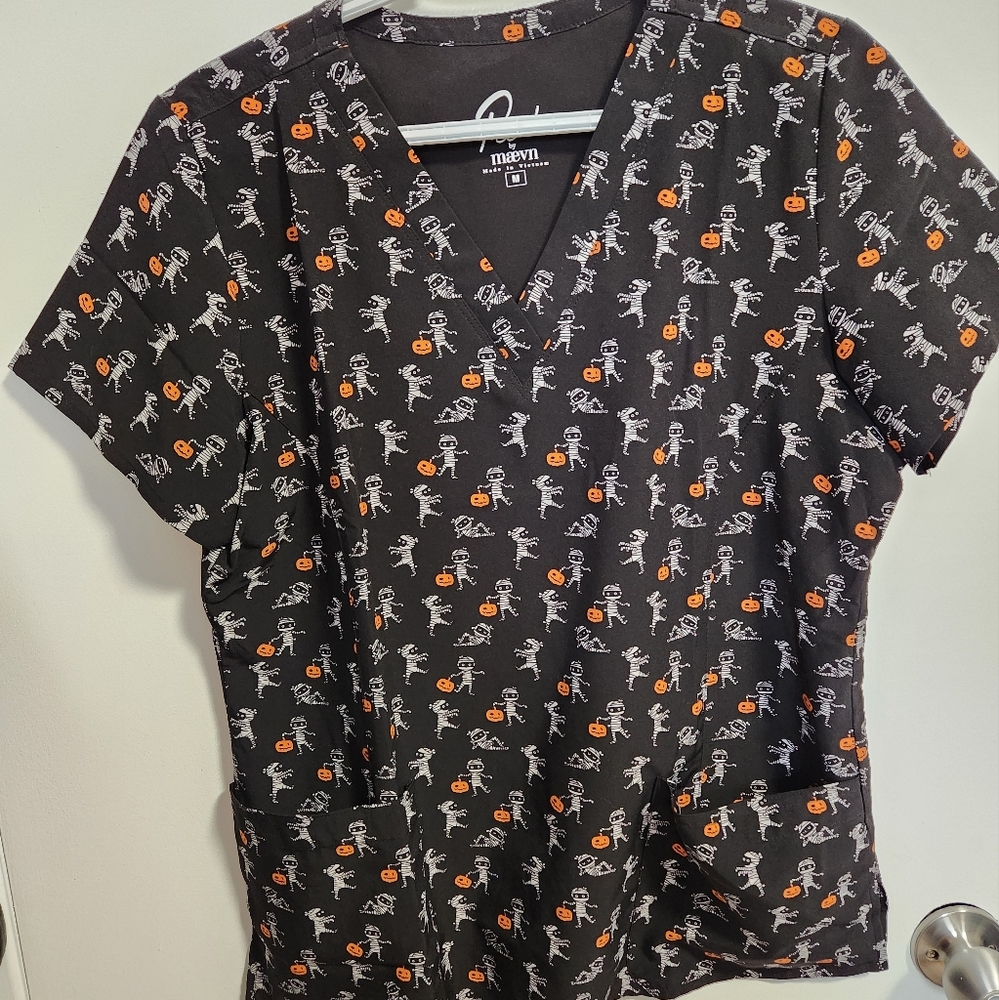 Halloween Scrub Top